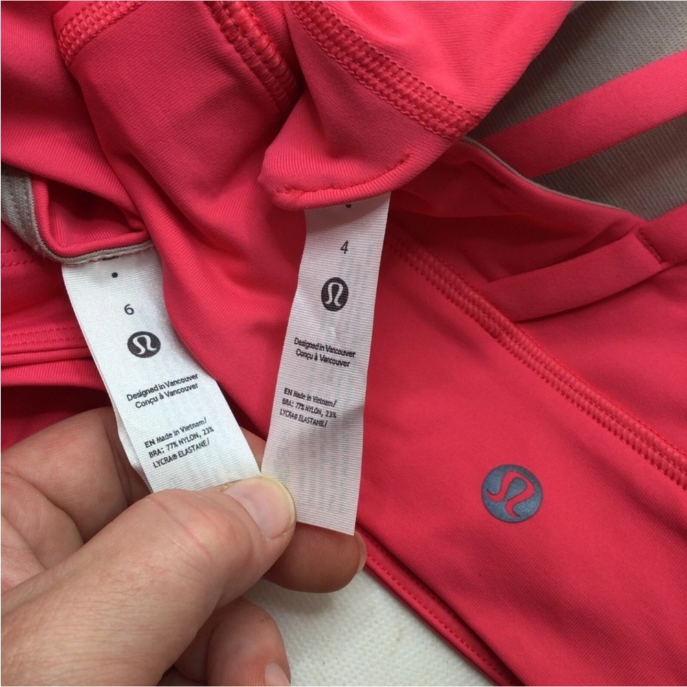 lululemon Energy High-Neck Longline Zip Bra B–D Cups- Lipgloss Size 4 or 6 - Picture 7 of 8